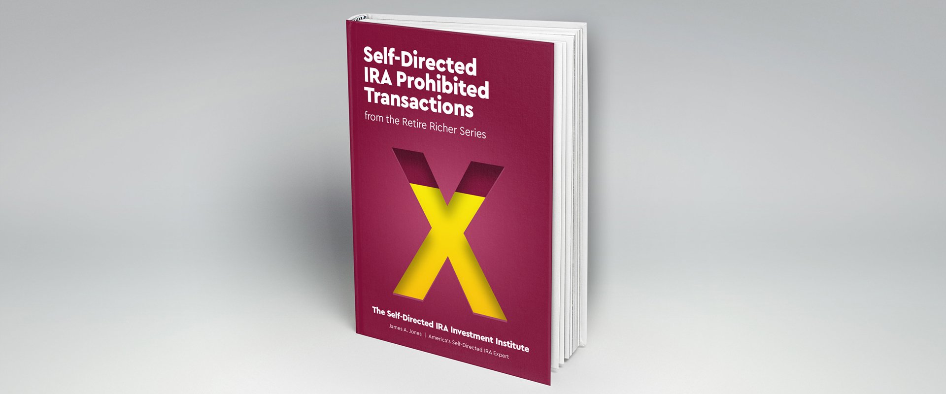 Book cover design outlining prohibited transactions, with imagery showing an X filling up with money.